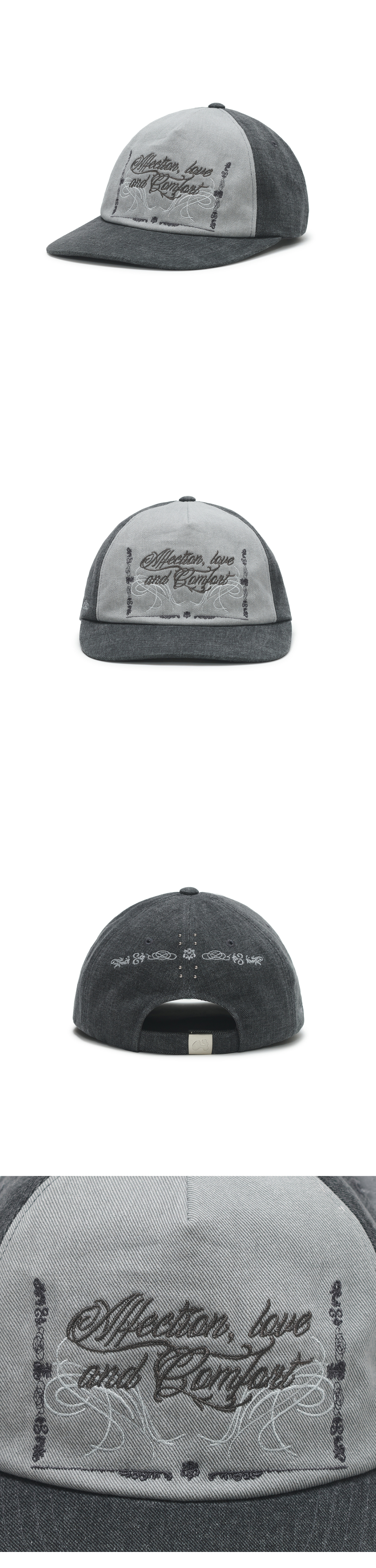 WASHED ORNAMENTS CAP - 2 COLORS CHARCOAL