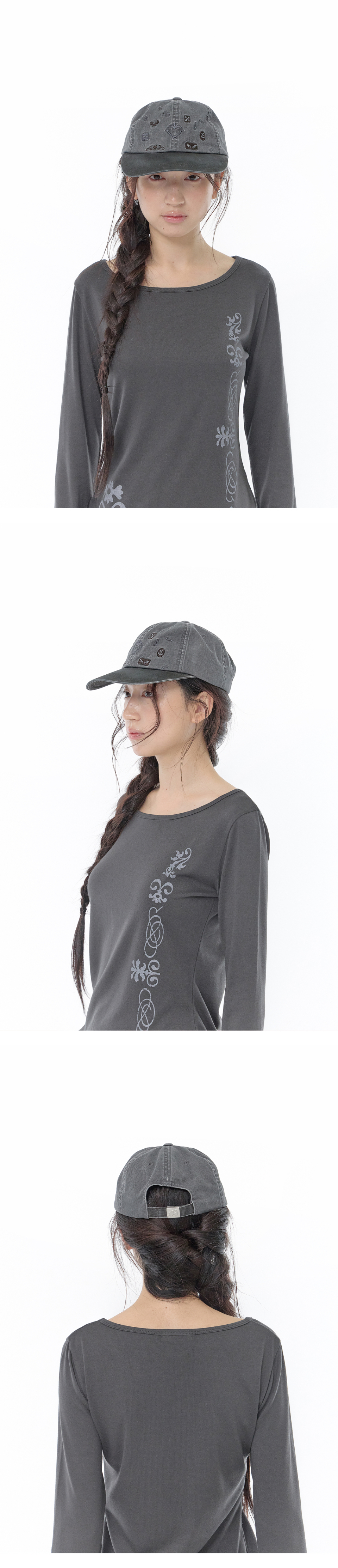 WASHED BALL CAP - 2 COLORS CHARCOAL