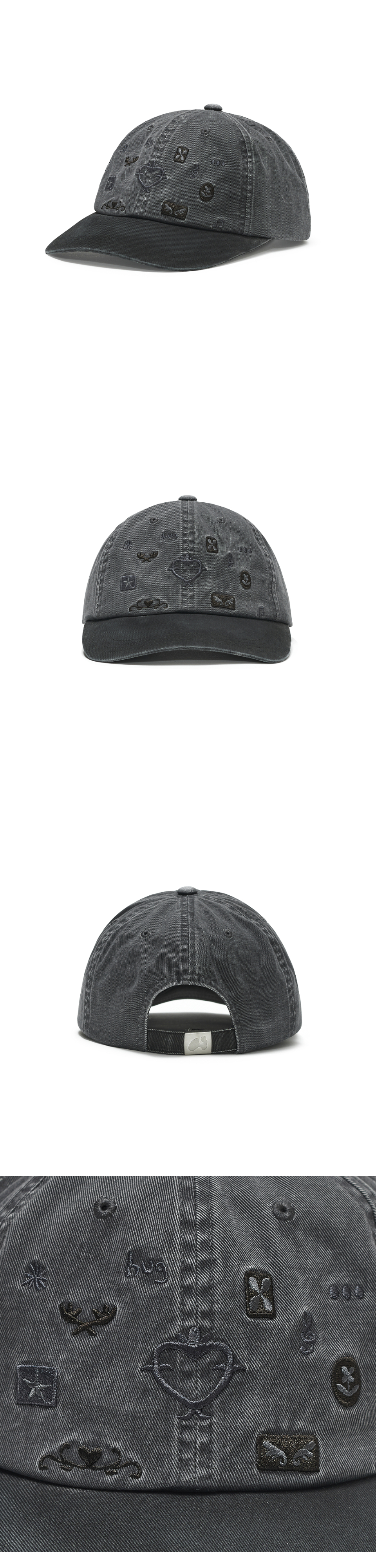 WASHED BALL CAP - 2 COLORS CHARCOAL