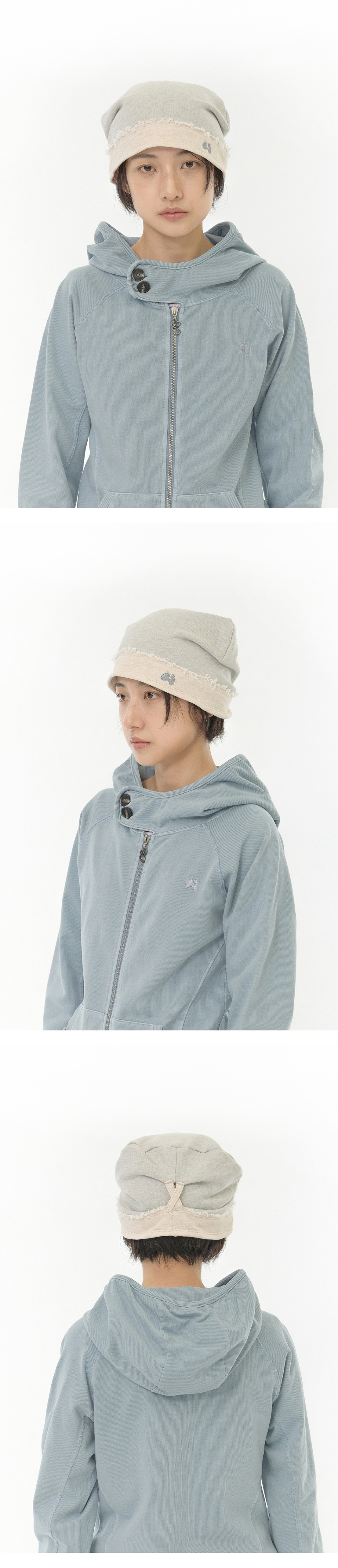 STRAP BEANIE - 3 COLORS SKY BLUE