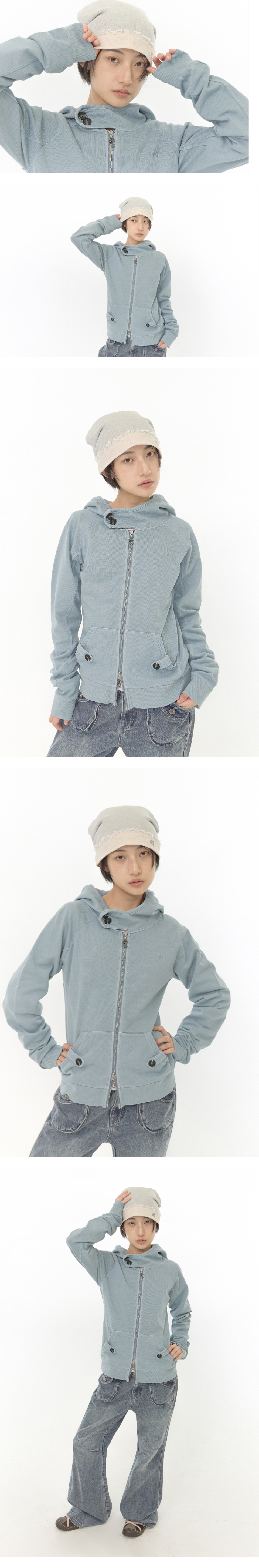 STRAP BEANIE - 3 COLORS SKY BLUE
