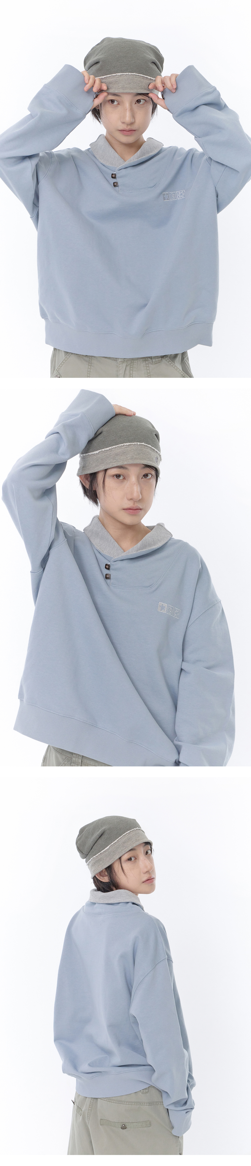 STRAP BEANIE - 3 COLORS KHAKI