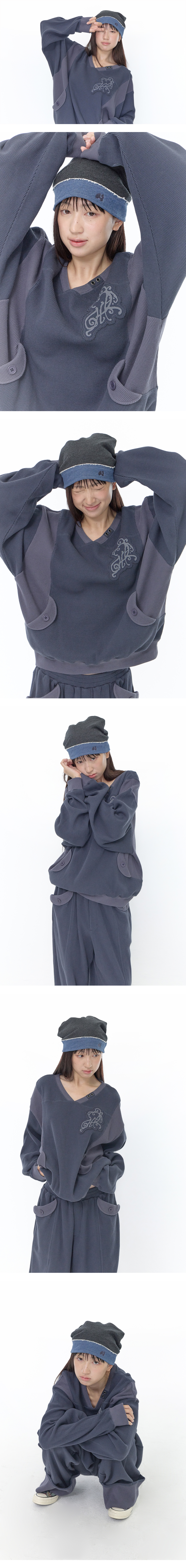 STRAP BEANIE - 3 COLORS BLACK