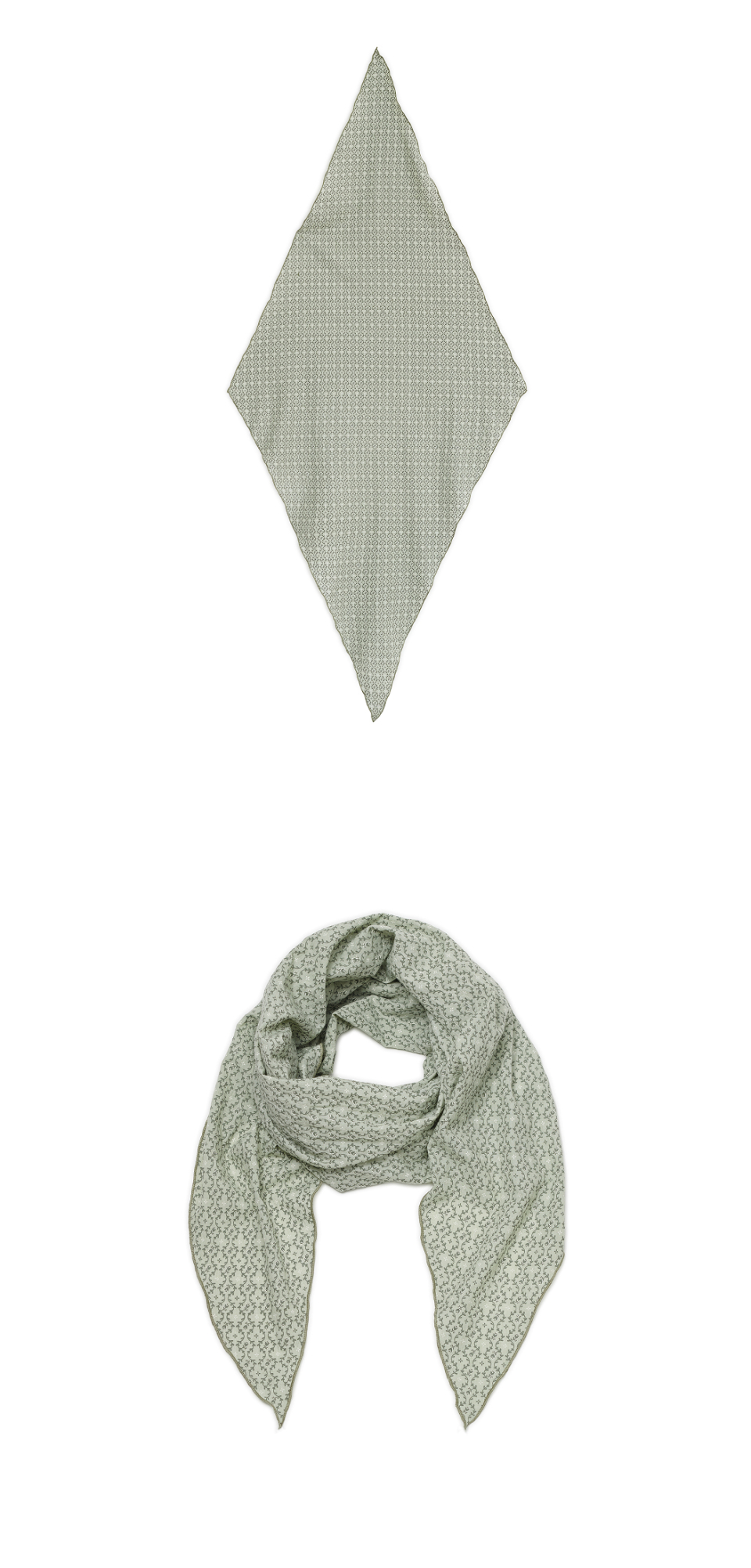 FLOWER SCARF - 2 COLORS KHAKI