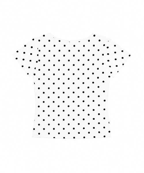 Basic ILOVEU Short Dot Sleeve Tee (White) thumbnail 2
