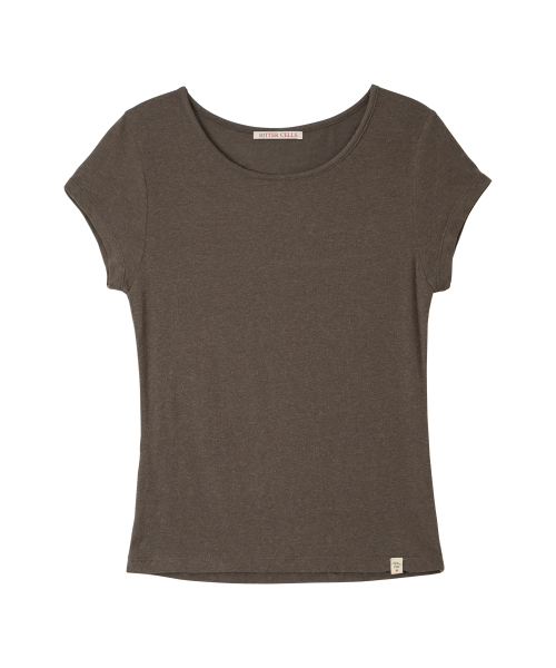 Essential Angora Half Tee - Brown thumbnail 2