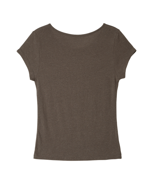 Essential Angora Half Tee - Brown thumbnail 3