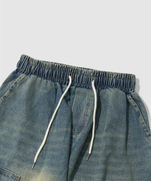 Cargo Parachute Banding Denim Pants thumbnail 3