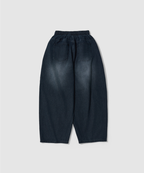 Curved Wide Banding Denim Pants thumbnail 2