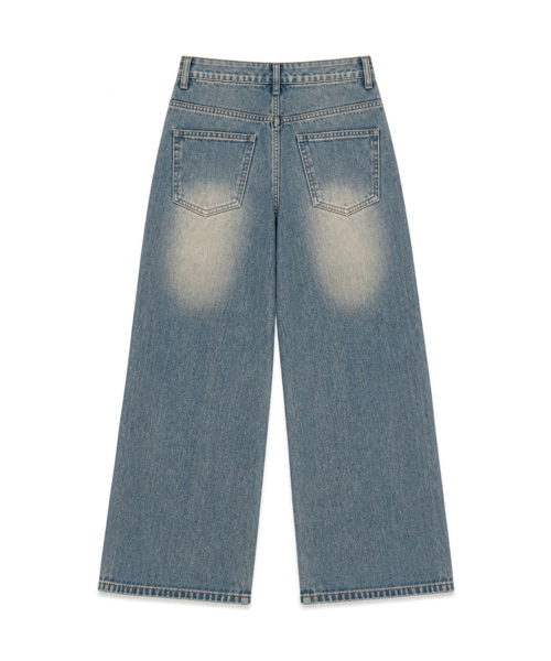 Mibeu Loose Fit Washed Long Wide Denim Pants 1 Color [ANBD_6027] thumbnail 3