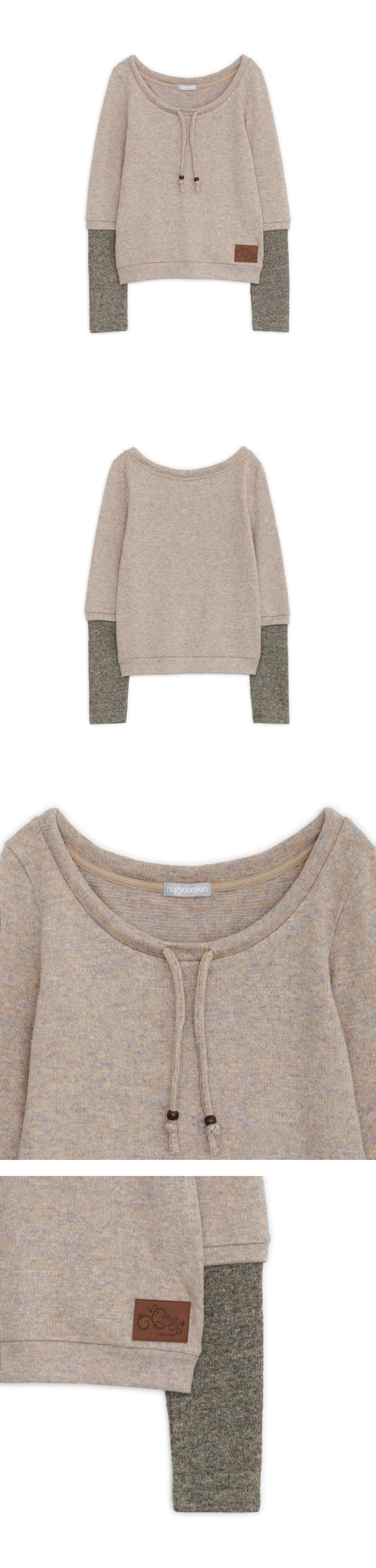 LAYERED STRING KNIT TOP - 2 COLORS ORANGE