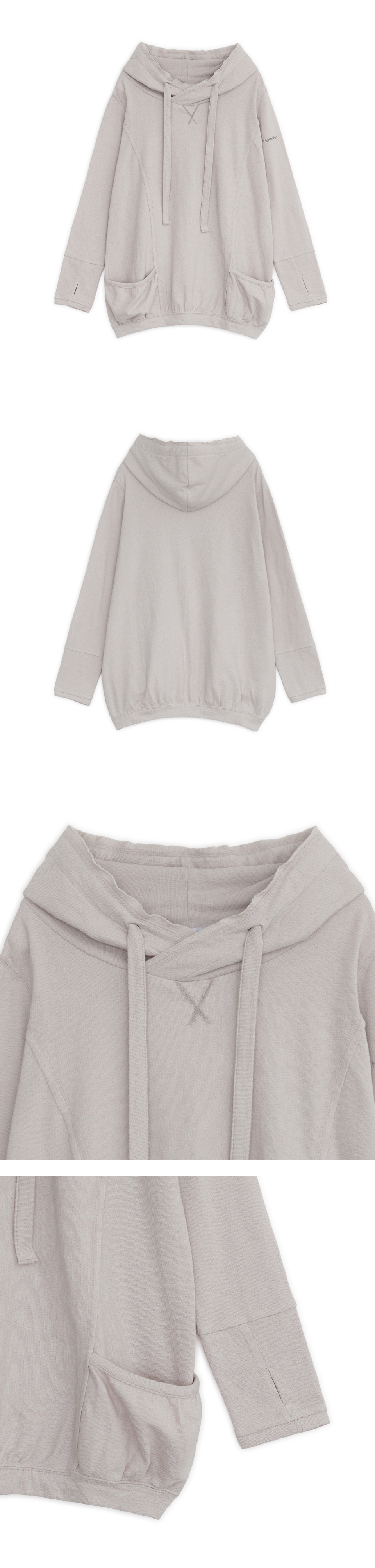 HOOD COTTON LOOSE DRESS - 2 COLORS GREY