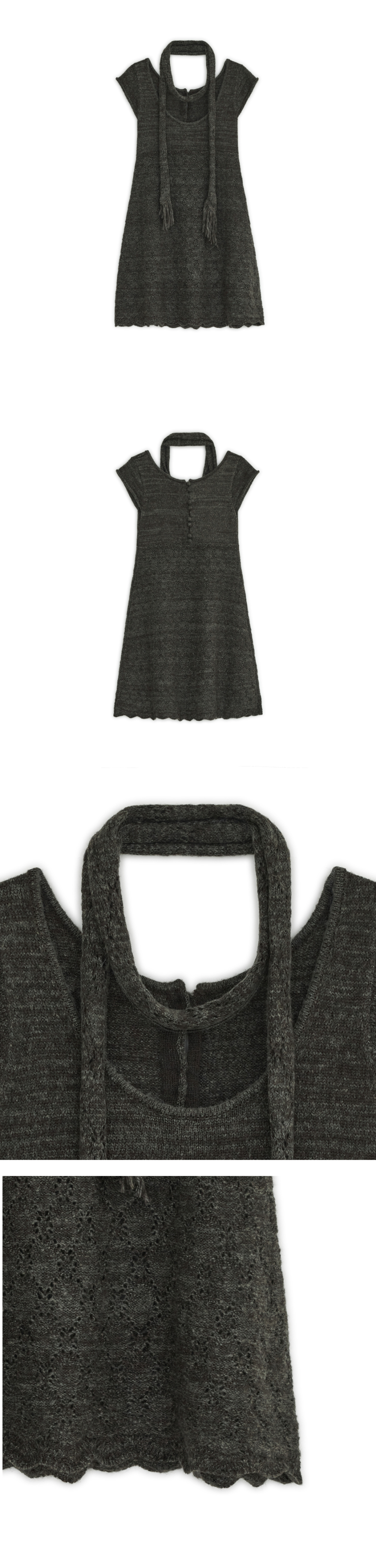 KNIT DRESS - 2 COLORS CHARCOAL