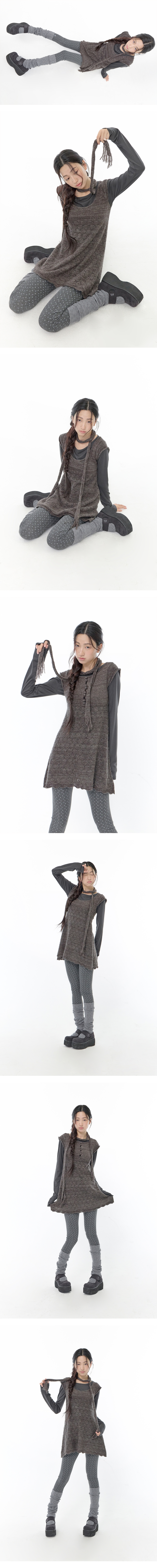 KNIT DRESS - 2 COLORS CHARCOAL