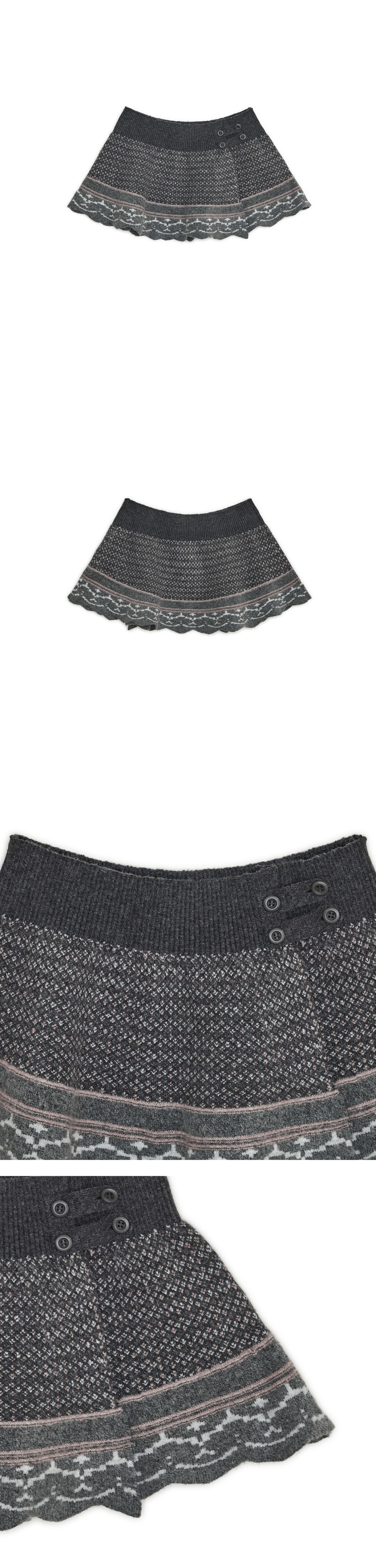 KNIT SKIRT - 2 COLORS CHARCOAL