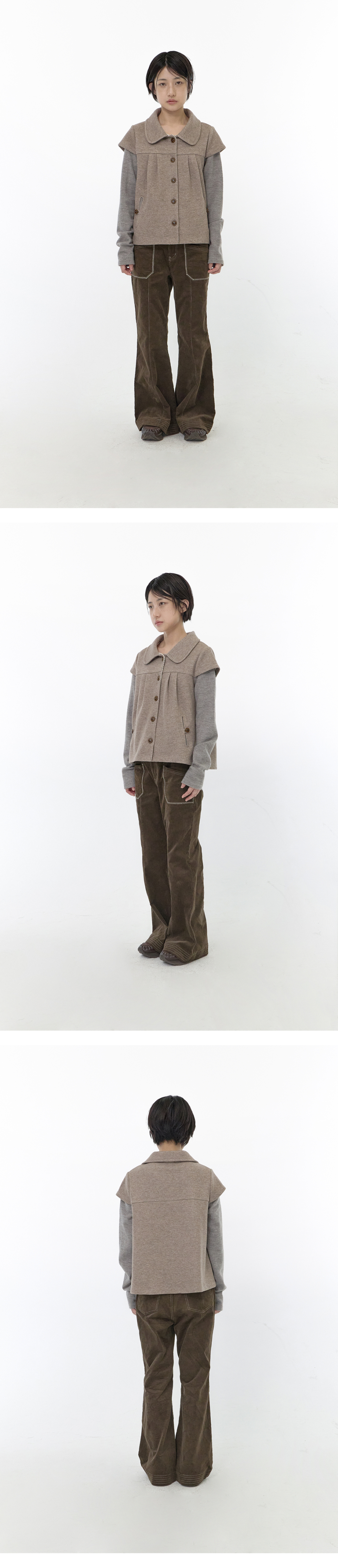 CORDUROY BOOTCUT PANTS - 2 COLORS BROWN