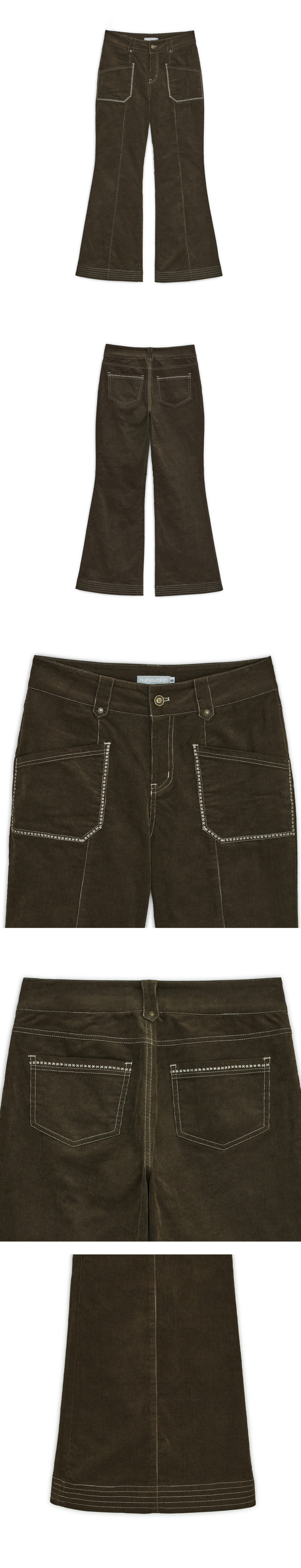 CORDUROY BOOTCUT PANTS - 2 COLORS BROWN