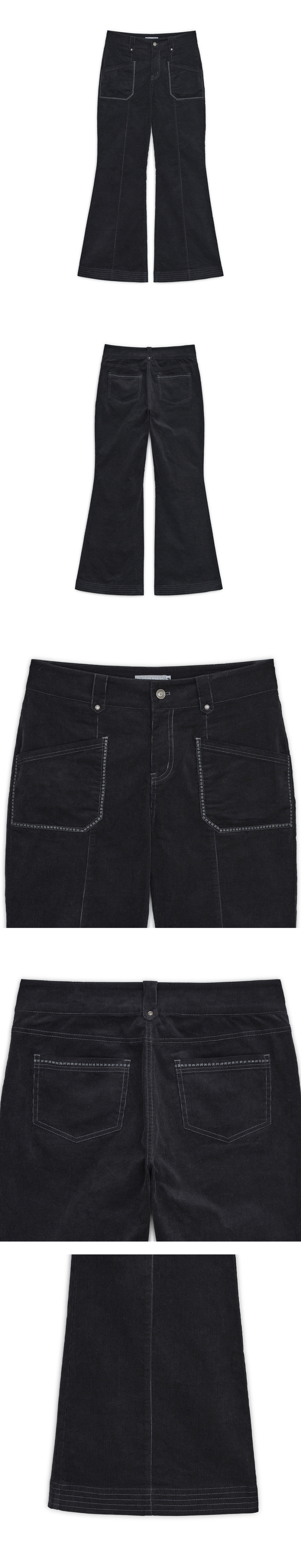 CORDUROY BOOTCUT PANTS - 2 COLORS BLACK