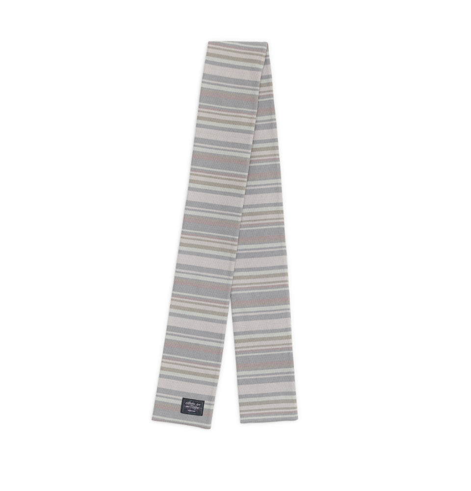 STRIPE COTTON MUFFLER - 2 COLORS PINK