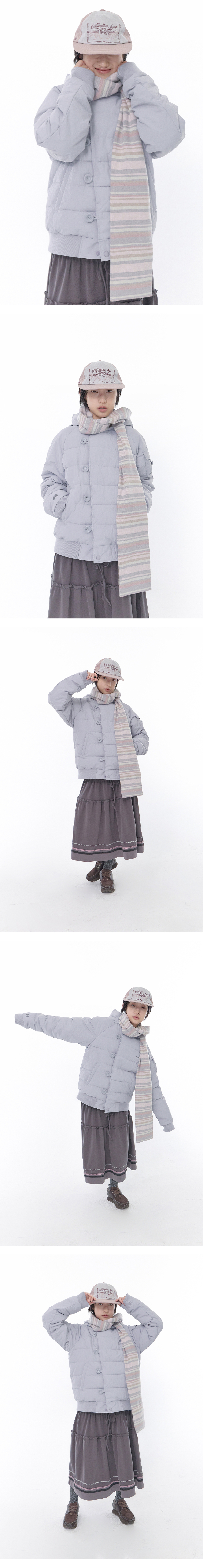 STRIPE COTTON MUFFLER - 2 COLORS PINK