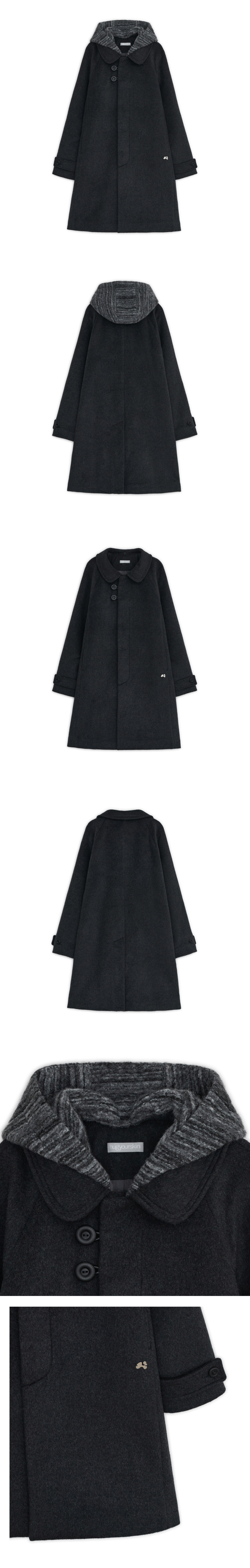 HOOD SINGLE COAT - 3 COLORS CHARCOAL