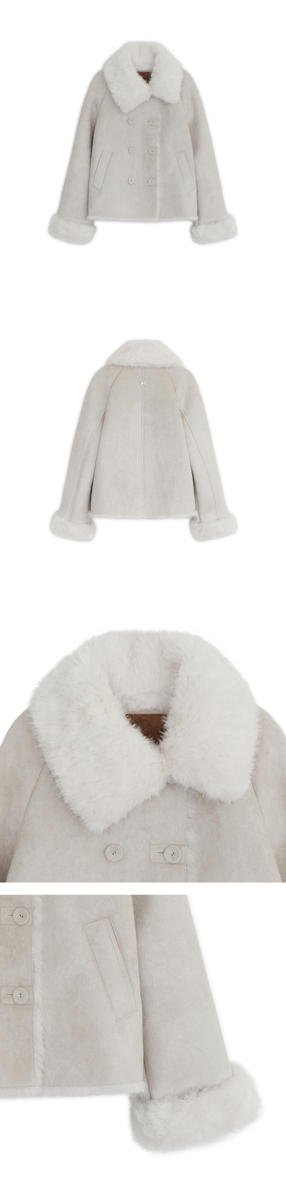 DOUBLE BUTTON SHEARLING SHEARLING JACKET - 2 COLORS BEIGE