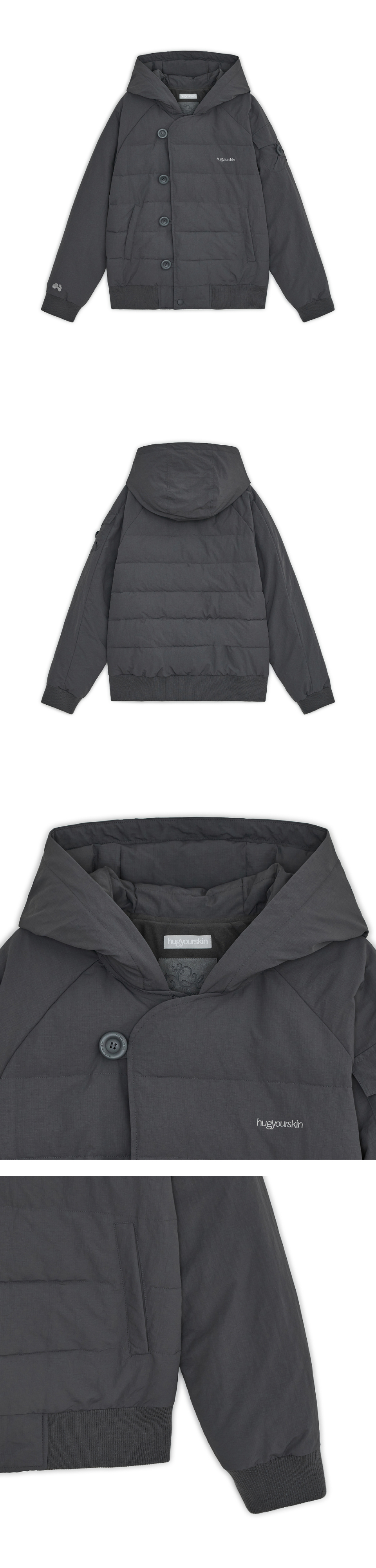 BUTTON JACKET - 2 COLORS CHARCOAL