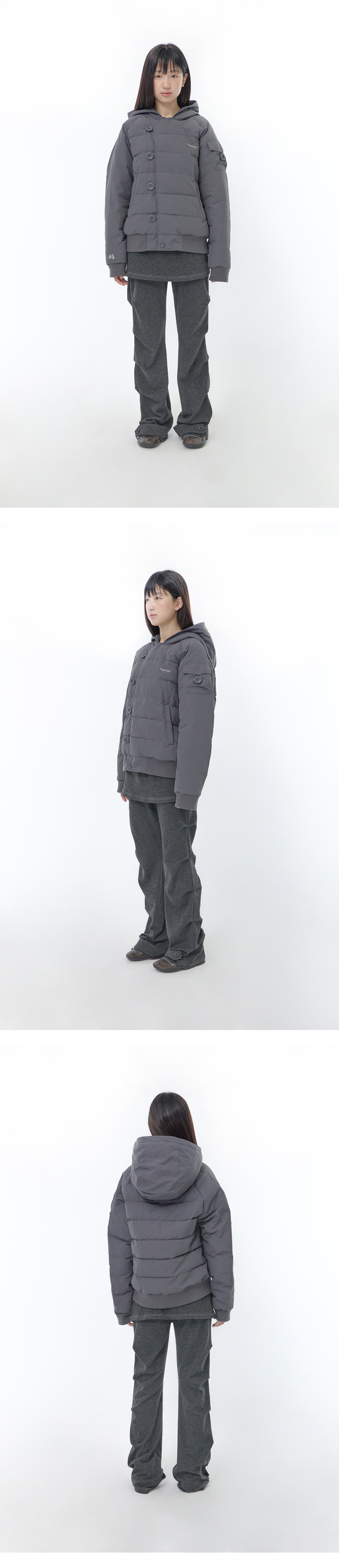BUTTON JACKET - 2 COLORS CHARCOAL