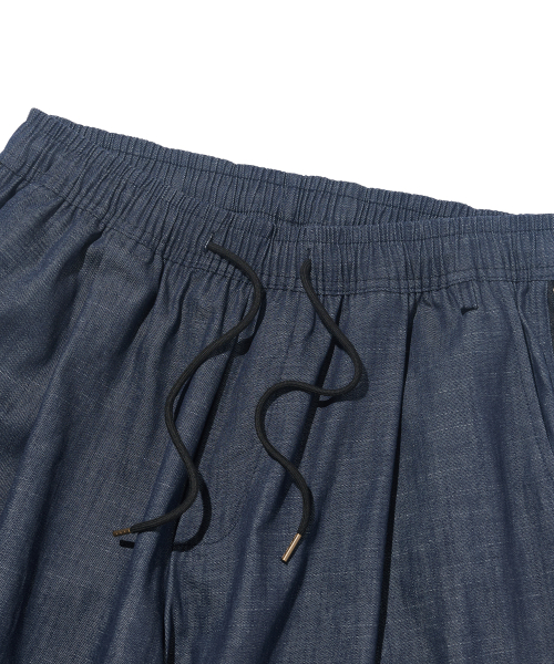 Side Zipper Balloon Denim Pants (Deep Indigo) thumbnail 3