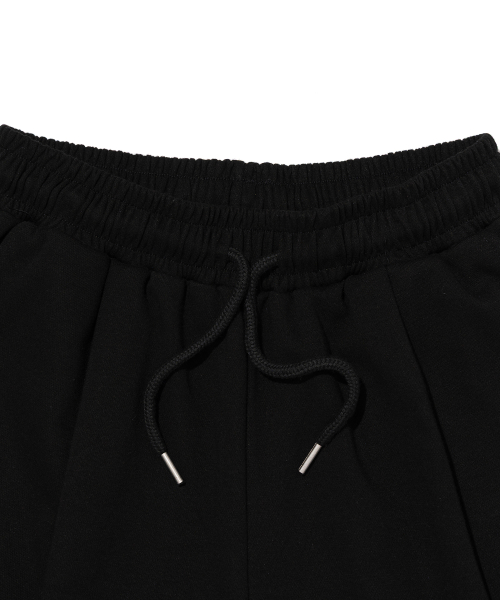 Soft Solid Pintuck Cotton Shorts (Black) thumbnail 3