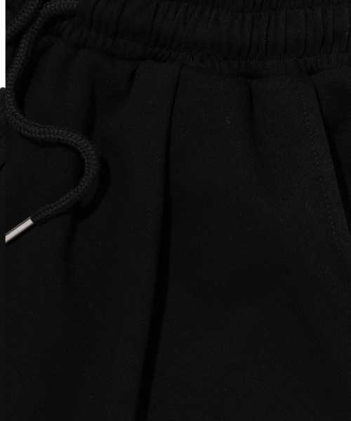 Soft Solid Pintuck Cotton Shorts (Black) thumbnail 4
