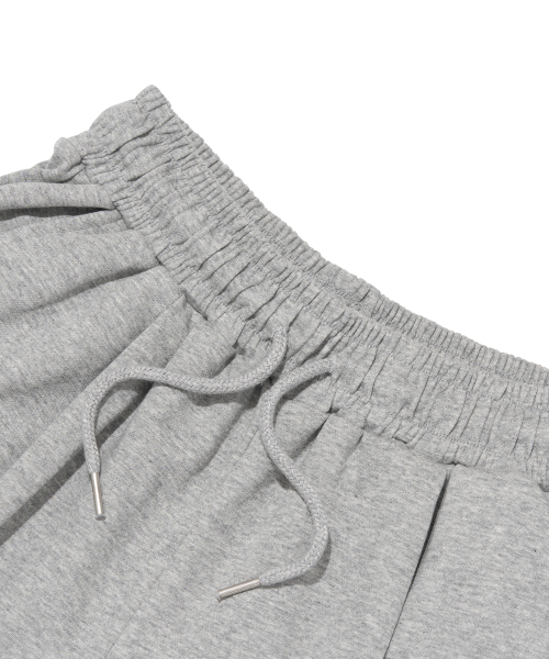 Soft Solid Pintuck Cotton Shorts (Gray) thumbnail 3