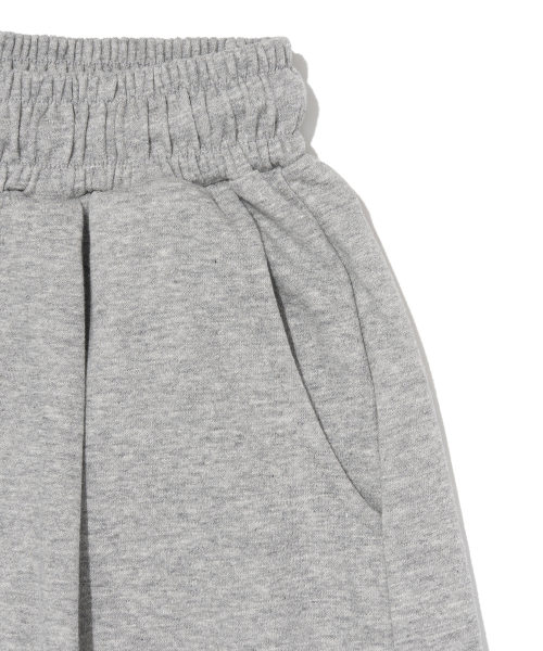 Soft Solid Pintuck Cotton Shorts (Gray) thumbnail 4