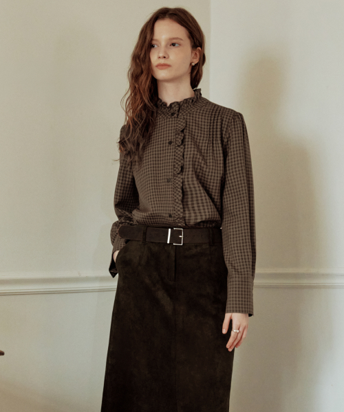 Ethnic Check Shirts / Brown thumbnail 2