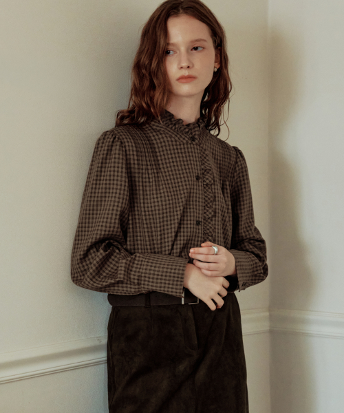 Ethnic Check Shirts / Brown thumbnail 3