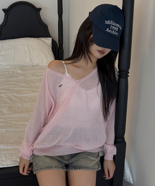 Pinto Deep V-Neck Knit (Baby Pink) thumbnail 10