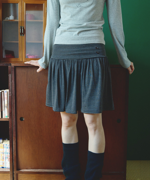 Striped Foldover Skirts Charcoal thumbnail 5