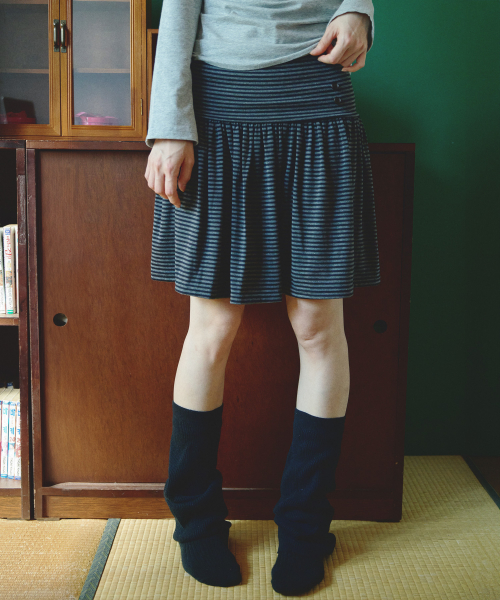 Striped Foldover Skirts Charcoal thumbnail 6
