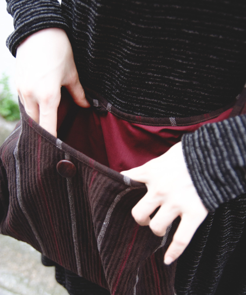 Reversible Striped Hobo Bag Deep Brown thumbnail 6