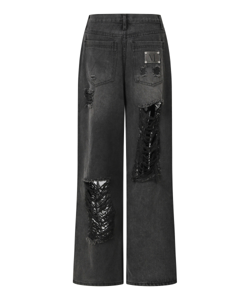 Dusty Destroyed Wash Pants Unisex (2 Colors) thumbnail 2