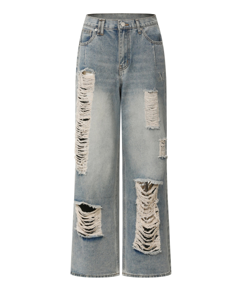 Dusty Destroyed Wash Pants Unisex (2 Colors) thumbnail 6