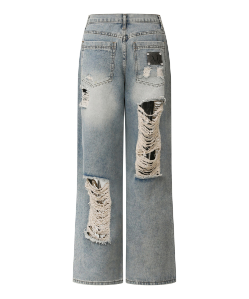 Dusty Destroyed Wash Pants Unisex (2 Colors) thumbnail 7