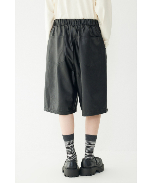 Synthetic Leather Half-Banding Pants _Black_9106331001 thumbnail 7
