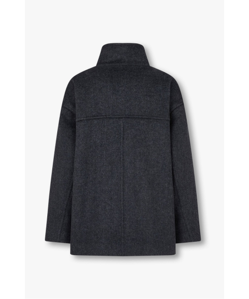 High-Neck Short Coat _Charcoal_ 9196413113 thumbnail 3