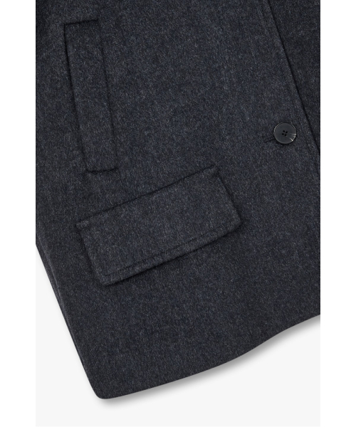 High-Neck Short Coat _Charcoal_ 9196413113 thumbnail 6