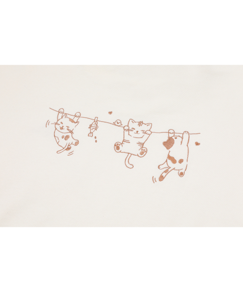 Hanging Cats Embroidered Hoodie Facial Creams thumbnail 7