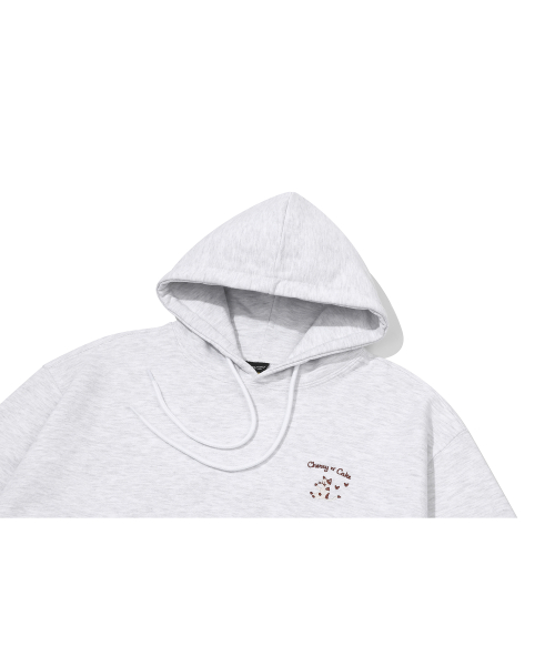 Cherry Cake Embroidered Hoodie Melange White thumbnail 4