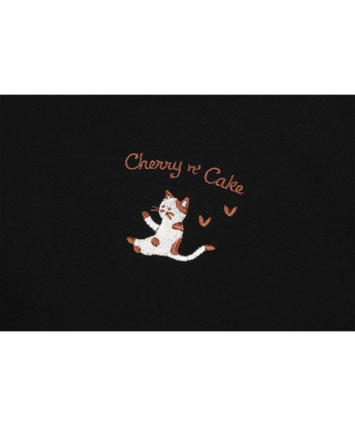 Cherry Cake Embroidered Hoodie Black thumbnail 5