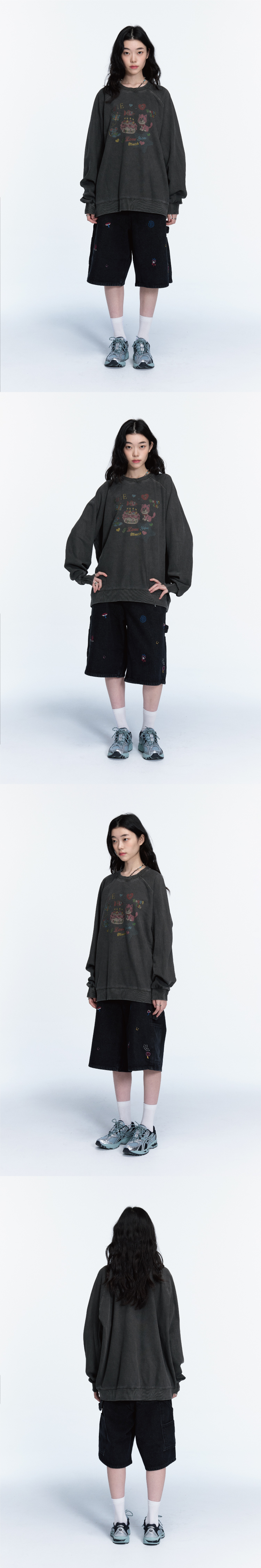 LOVE PIGMENT RAGLAN SWEATSHIRT - 2 COLORS BLACK