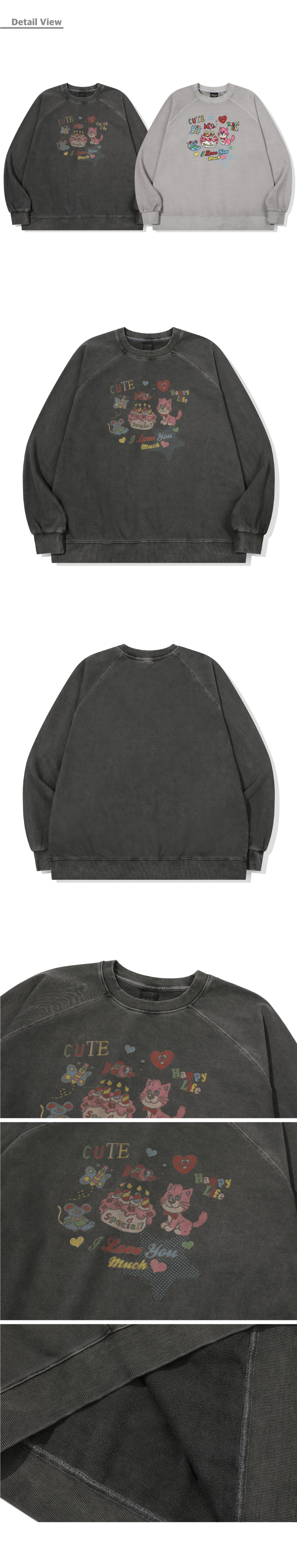 LOVE PIGMENT RAGLAN SWEATSHIRT - 2 COLORS BLACK